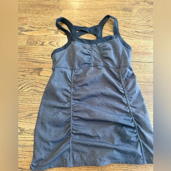 Athleta Scrunch Tank Top Workout Gray Womens Size Medium activewear running - Picture 2 of 6